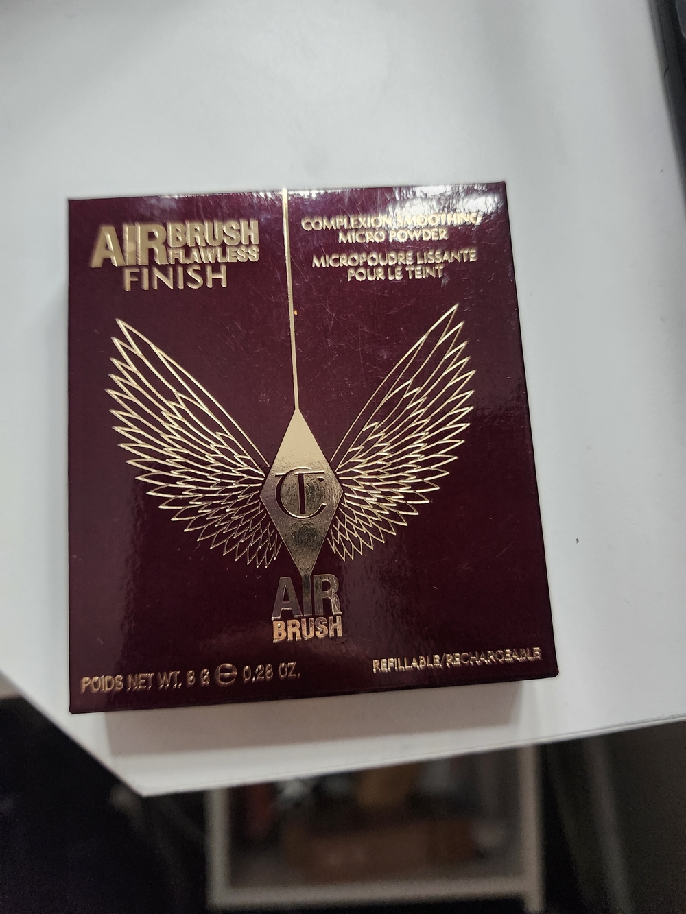Charlotte Tilbury Airbrush Flawless Finish Compact — Burgundy and Gold
